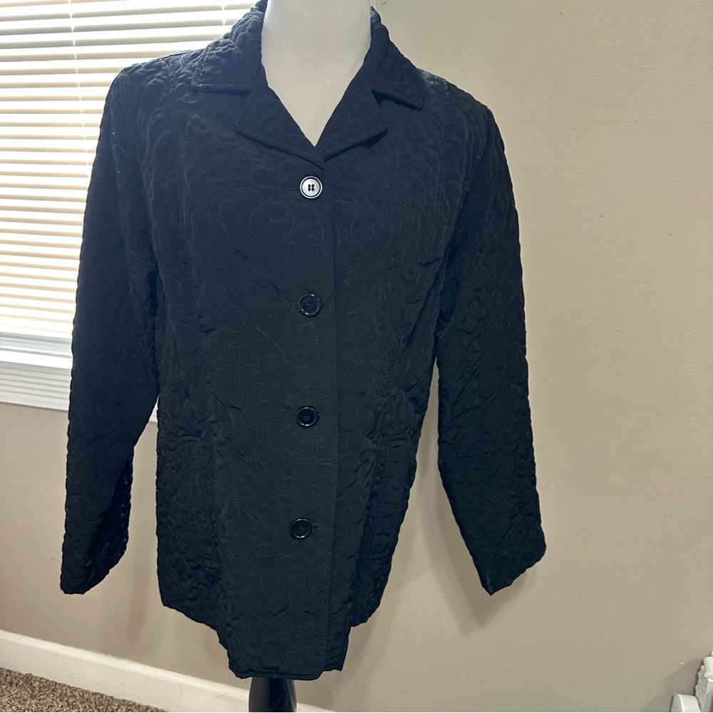 Black Quilted‎ Women's Jacket Mountain Lake size large petite